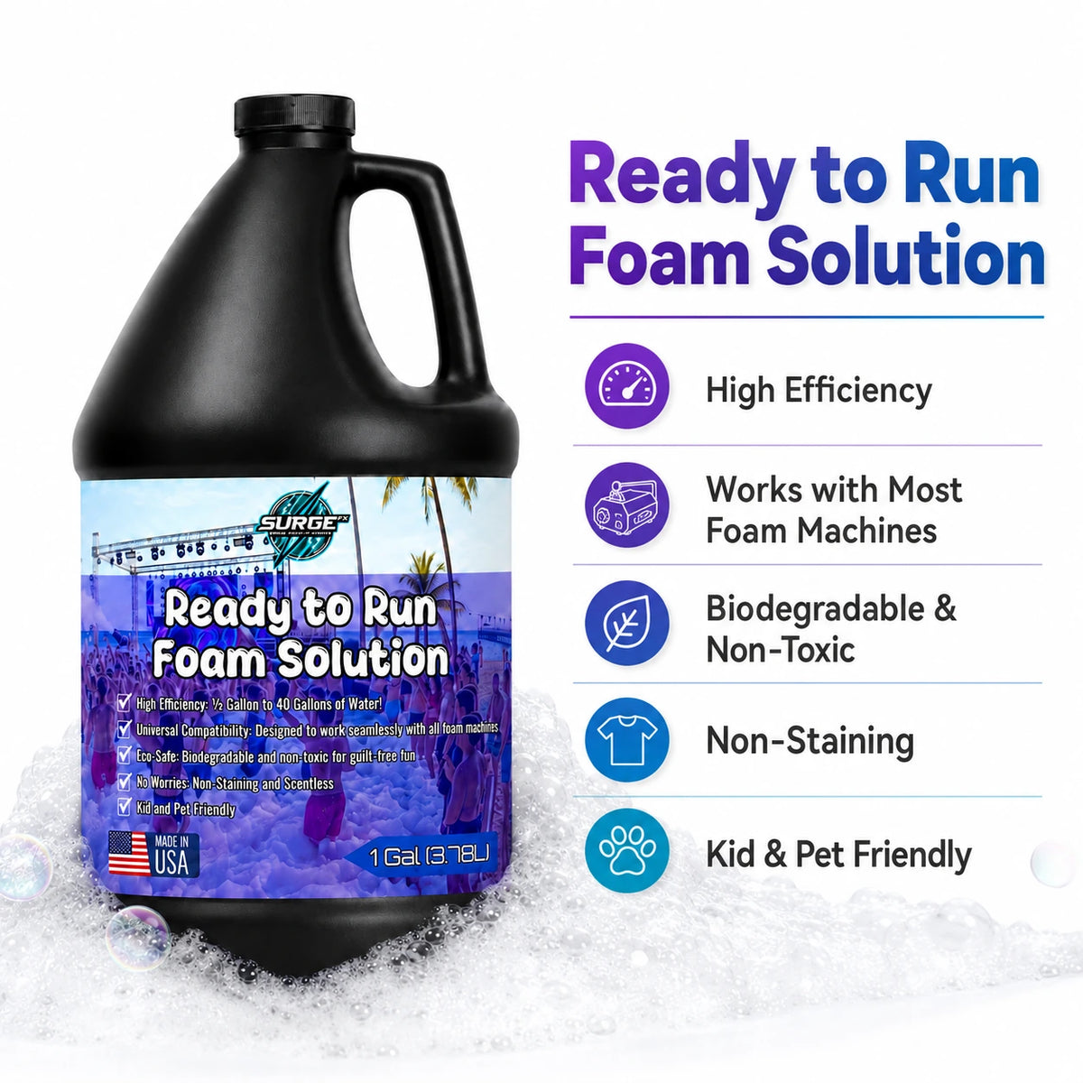 SurgeFX Ready to Run Foam Solution 1 Gallon benefits overview