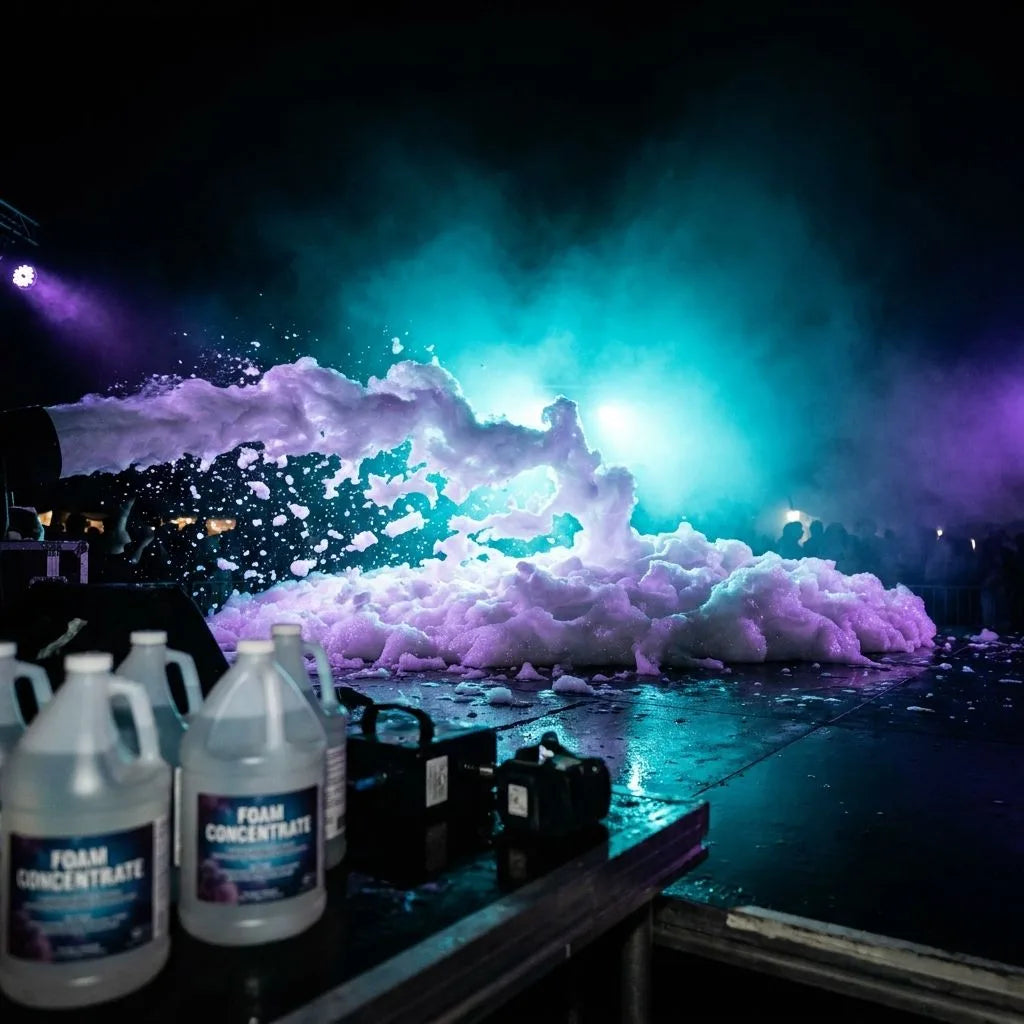 Foam Machine Fluid Explained: Concentrate Ratios, Yield and Cost Per Event