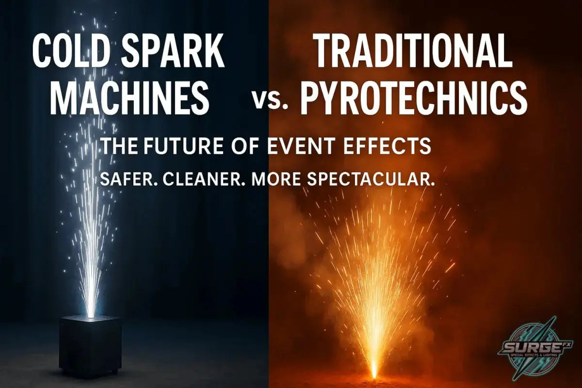 Cold Spark Machines vs. Traditional Pyrotechnics: Why Cold Sparks Are the Future of Special Effects - SurgeFX