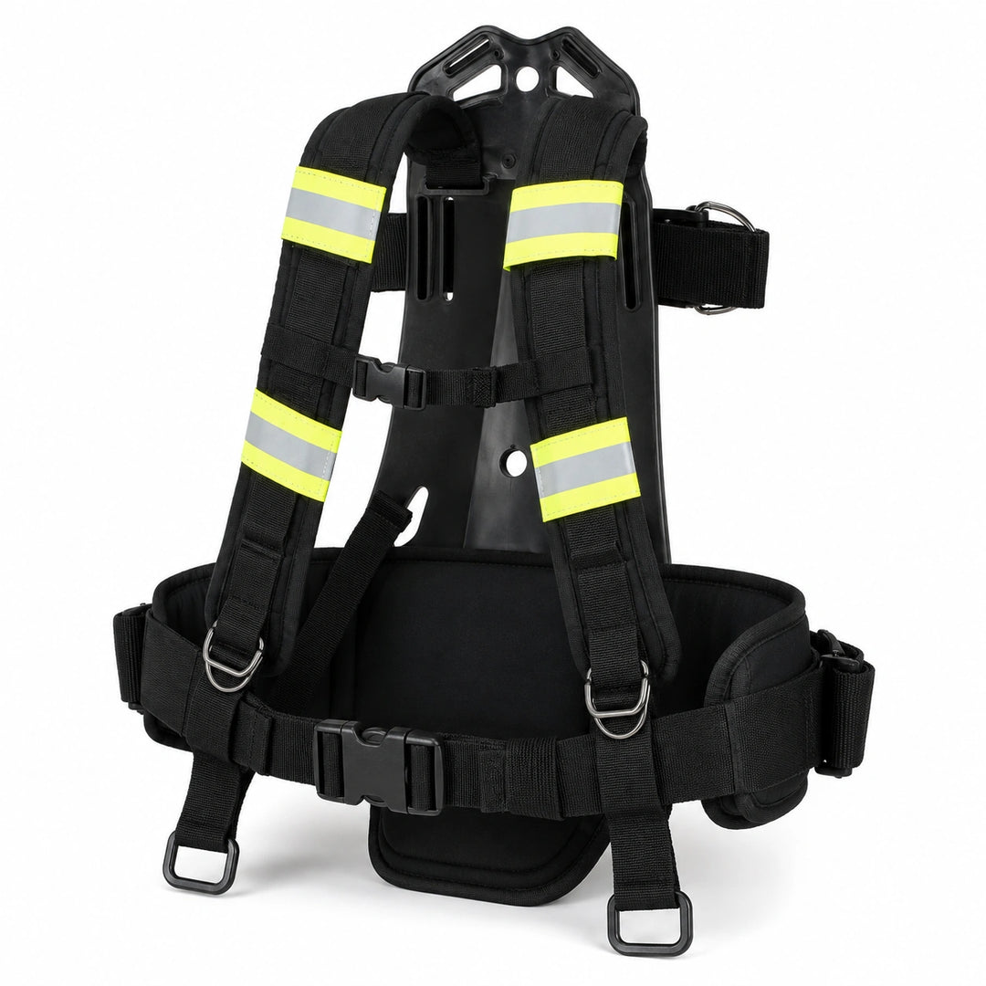 SurgeFX Portable CO2 Backpack Harness — Reflective harness design overview