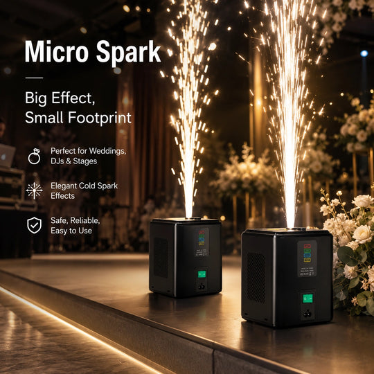 SurgeFX Micro Spark cold spark effect in action at an event