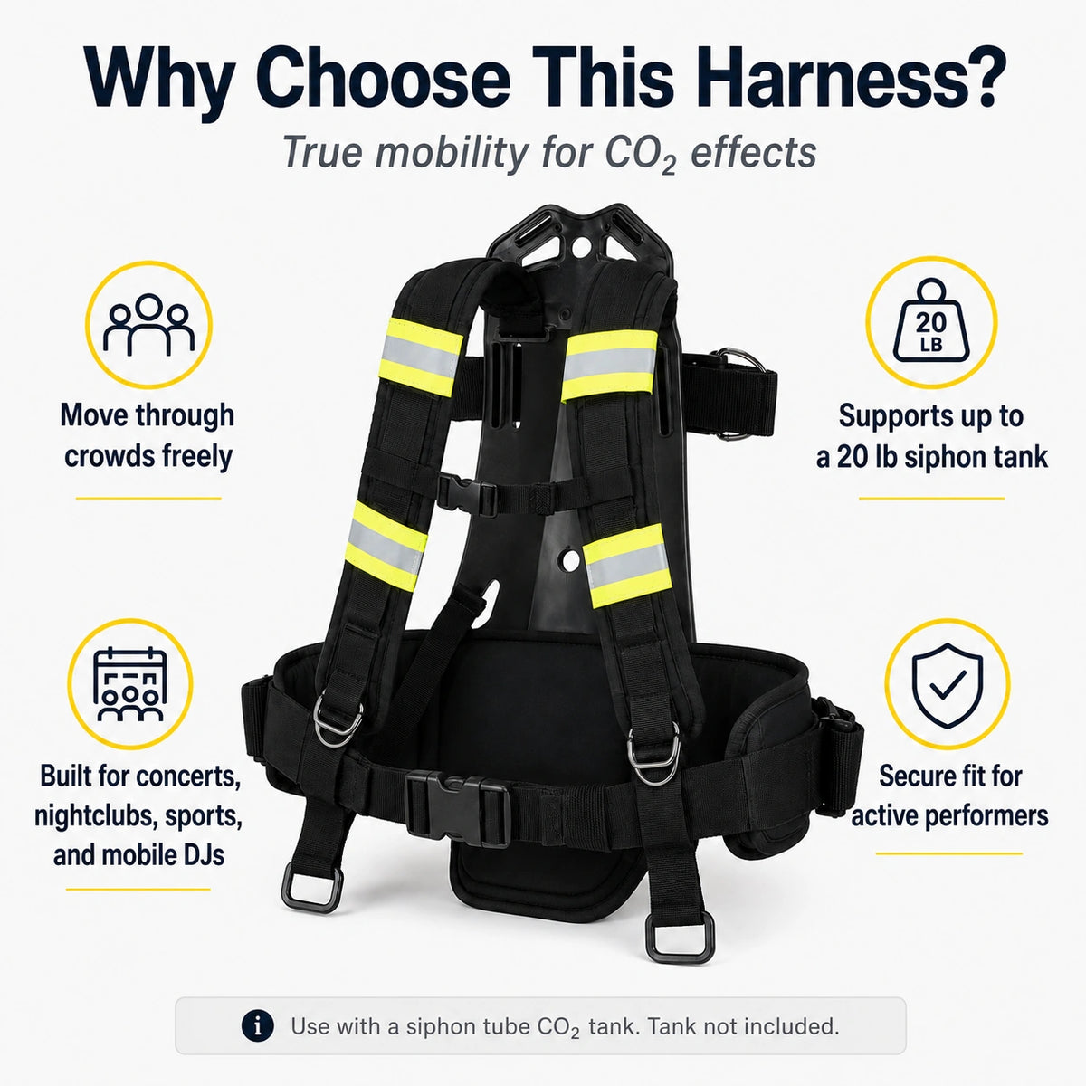 SurgeFX Portable CO2 Backpack Harness — Benefits overview