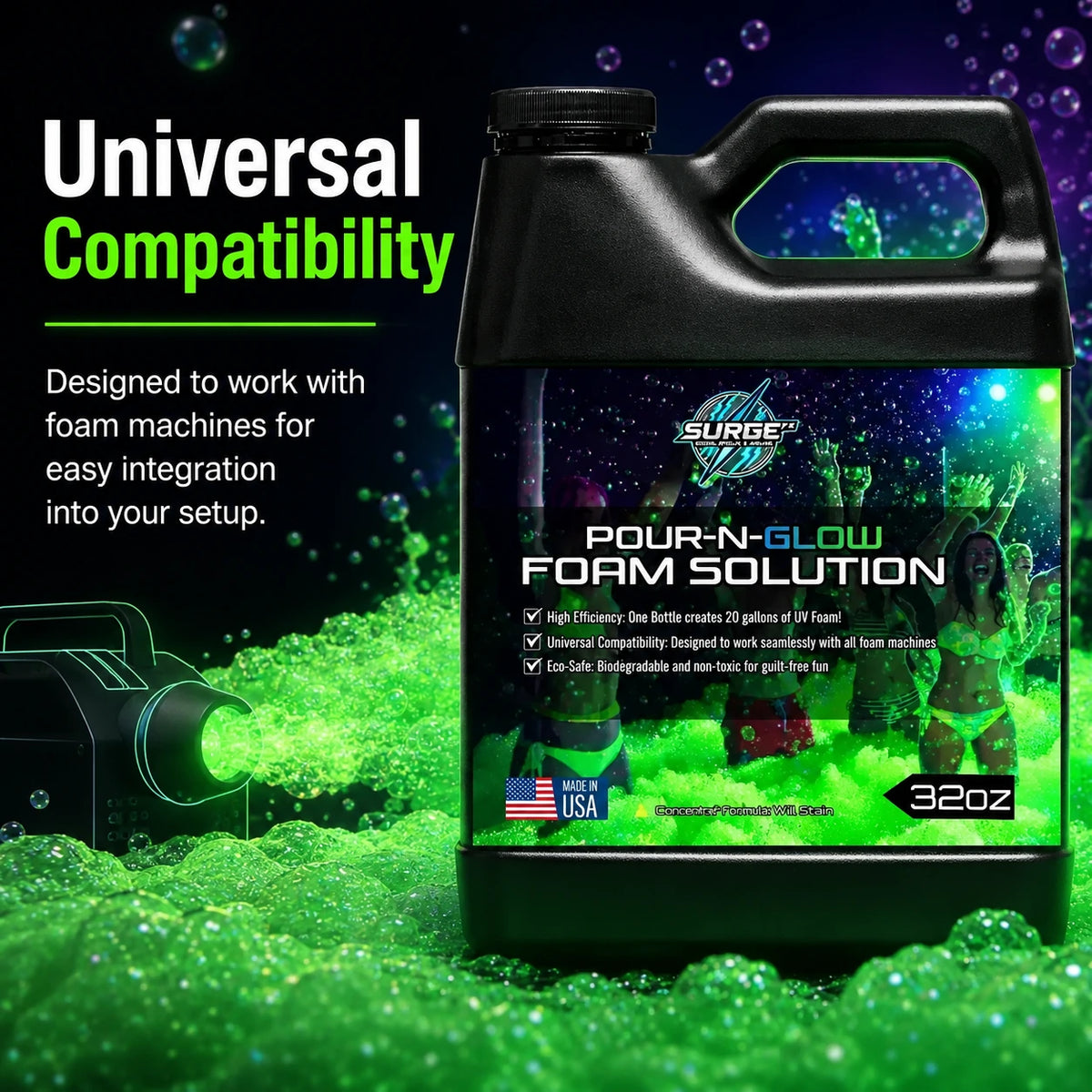 32oz UV Foam Solution – Pour & Glow Packs - 20 Gallons