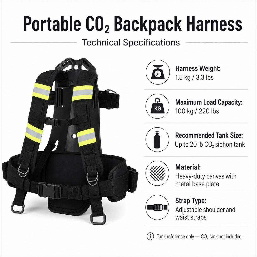 SurgeFX Portable CO2 Backpack Harness — Technical specifications