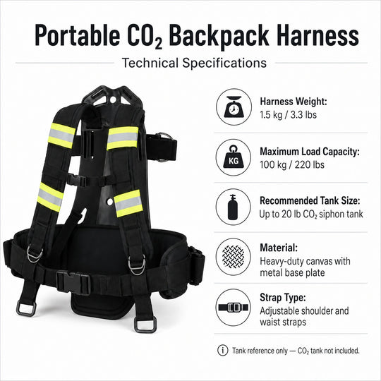 SurgeFX Portable CO2 Backpack Harness — Technical specifications