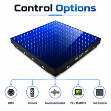 Infinity LED Magnetic Dance Floor control panel options and settings display