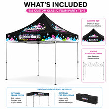 5x5 Custom Classic Foam Party Tent product overview image