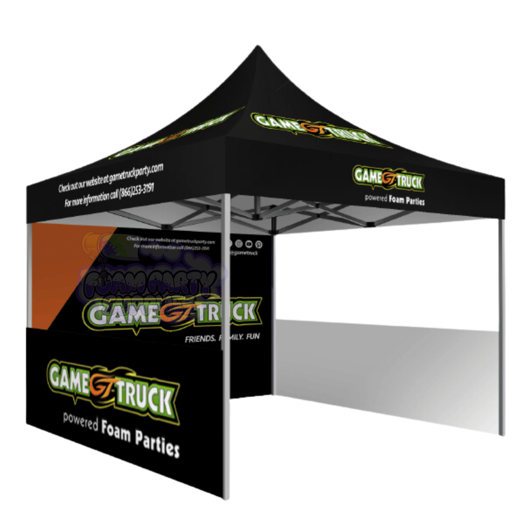 5x5 Custom Classic Foam Party Tent with Backdrop & Side Half Walls - SurgeFX