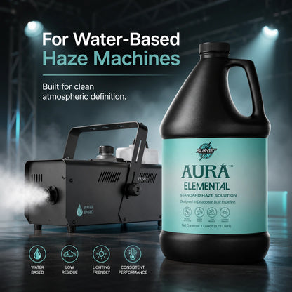 Aurà Elemental water-based haze fluid machine compatibility image