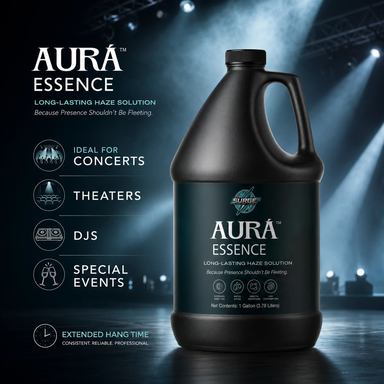 Aurà Essence long-lasting haze fluid product showcase image