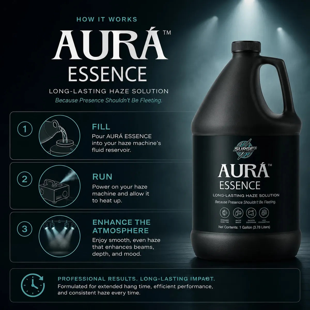 Aurà Essence long-lasting haze fluid usage guide image