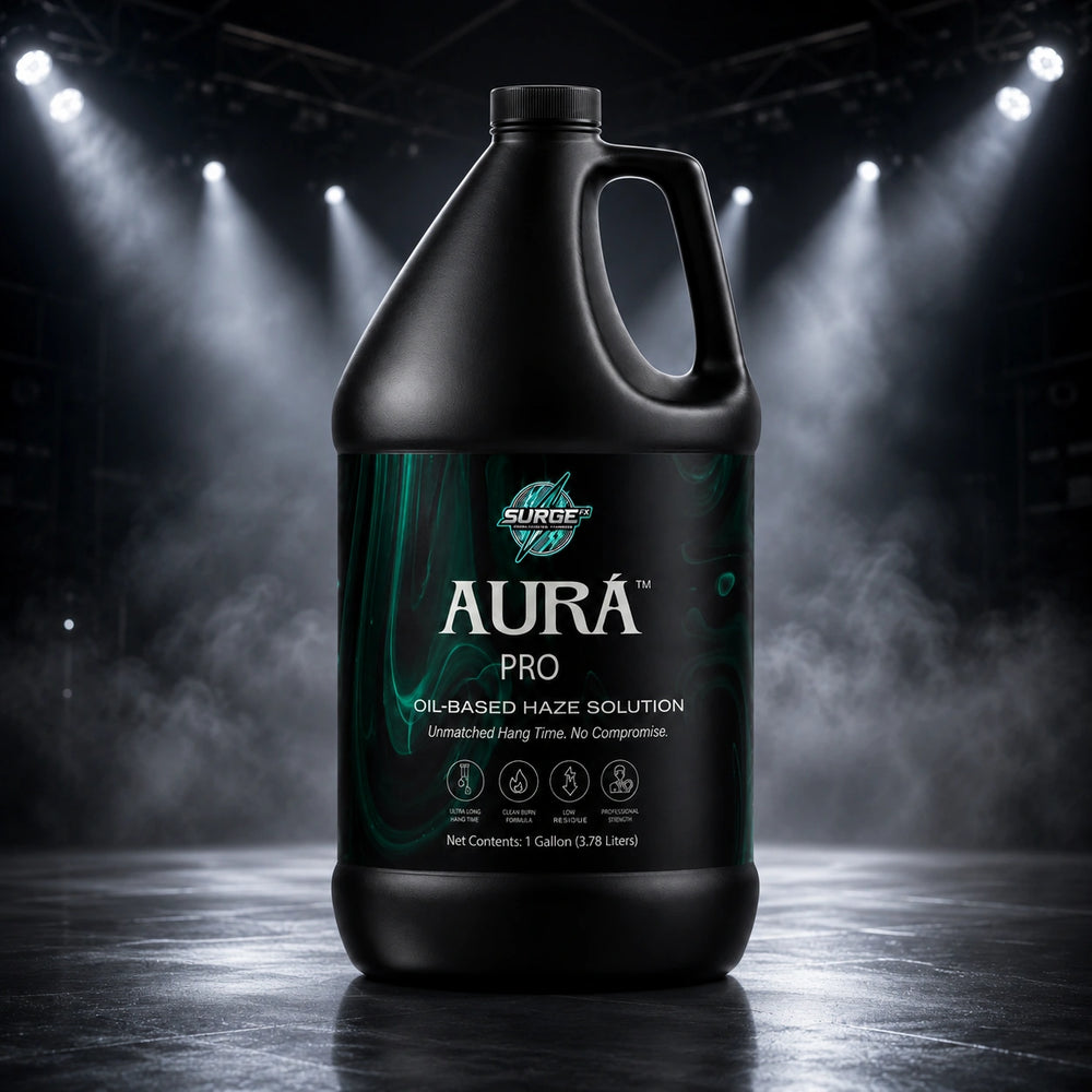 Aurà Pro oil-based haze fluid product showcase image