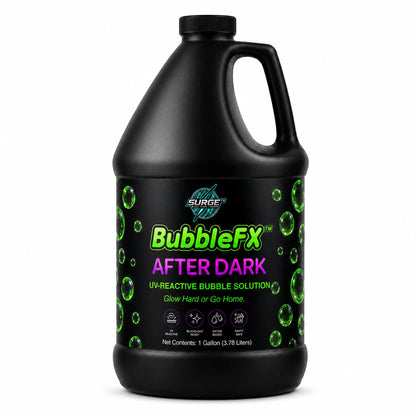 Pure white background hero image of the black-bottle BubbleFX After Dark jug