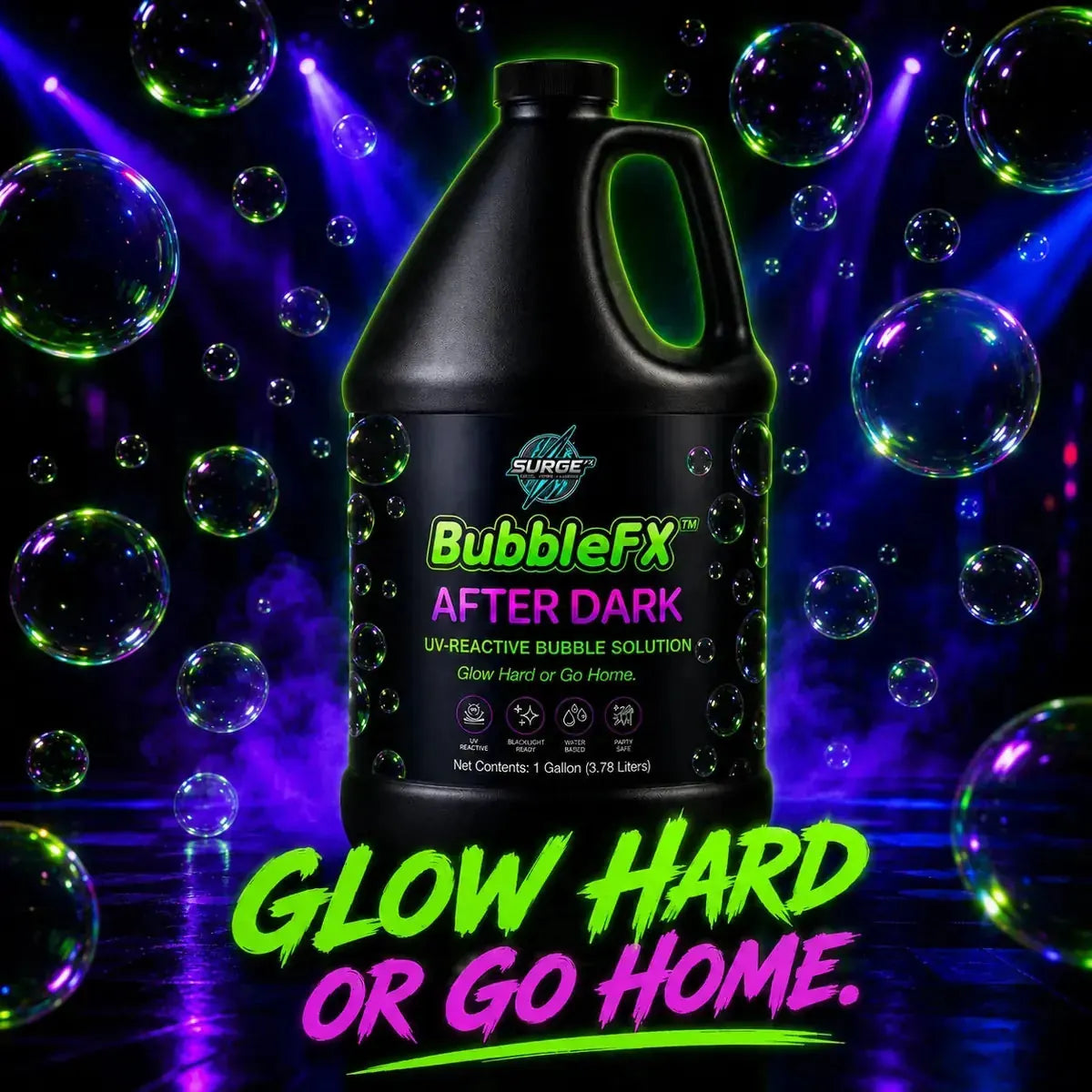 Promotional scene emphasizing the product tagline with realistic UV glow