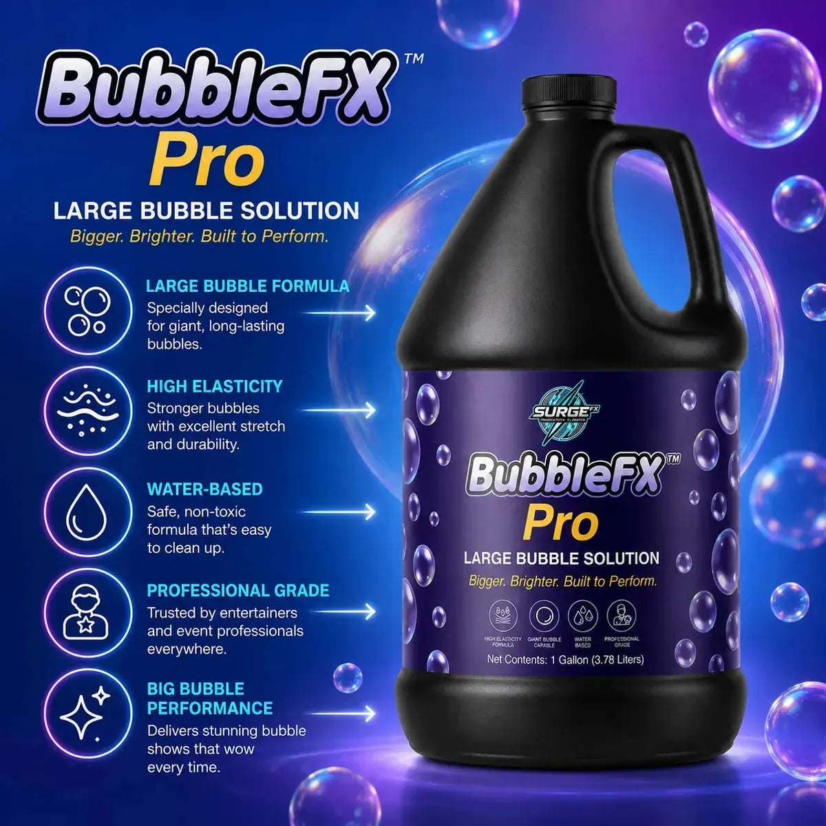 BubbleFX Pro Large Bubble Solution bold performance graphic
