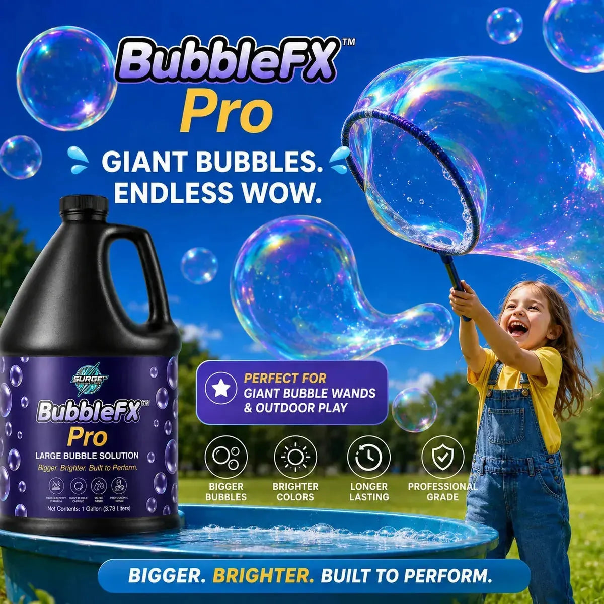 BubbleFX Pro Large Bubble Solution large bubble wand use case