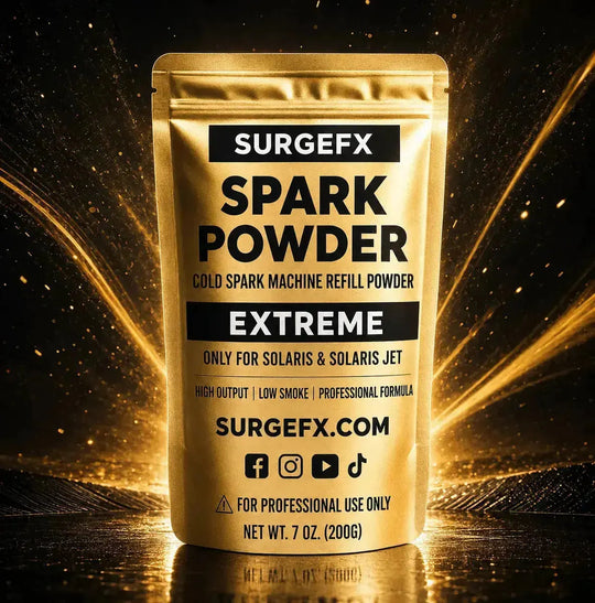 SurgeFX Extreme Cold Spark Powder 200g refill package for DJ effects