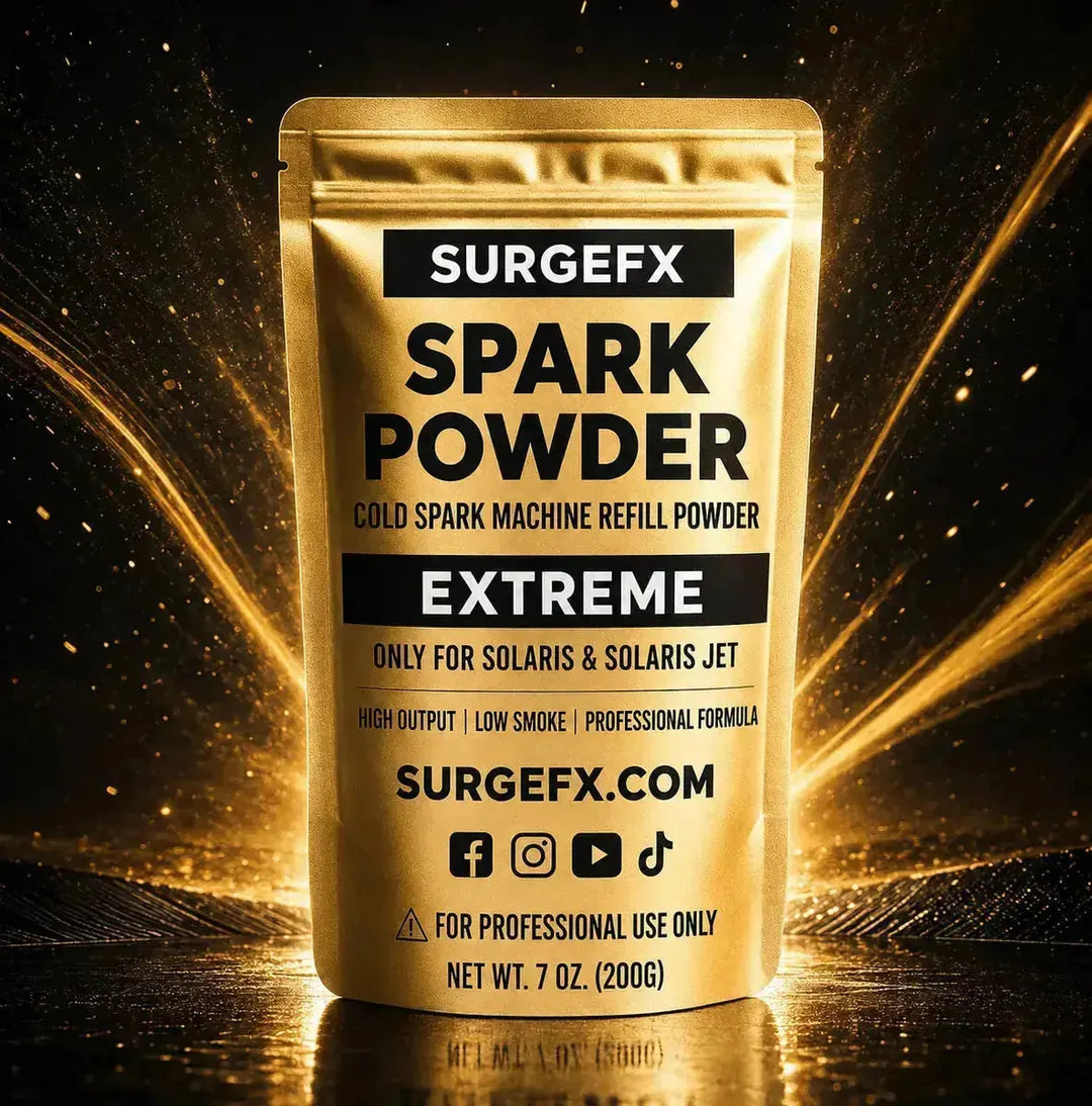 SurgeFX Extreme Cold Spark Powder 200g refill package for DJ effects