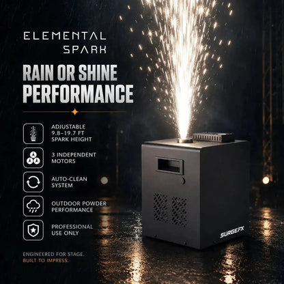 SurgeFX Elemental Spark waterproof outdoor spark machine — Live performance application image
