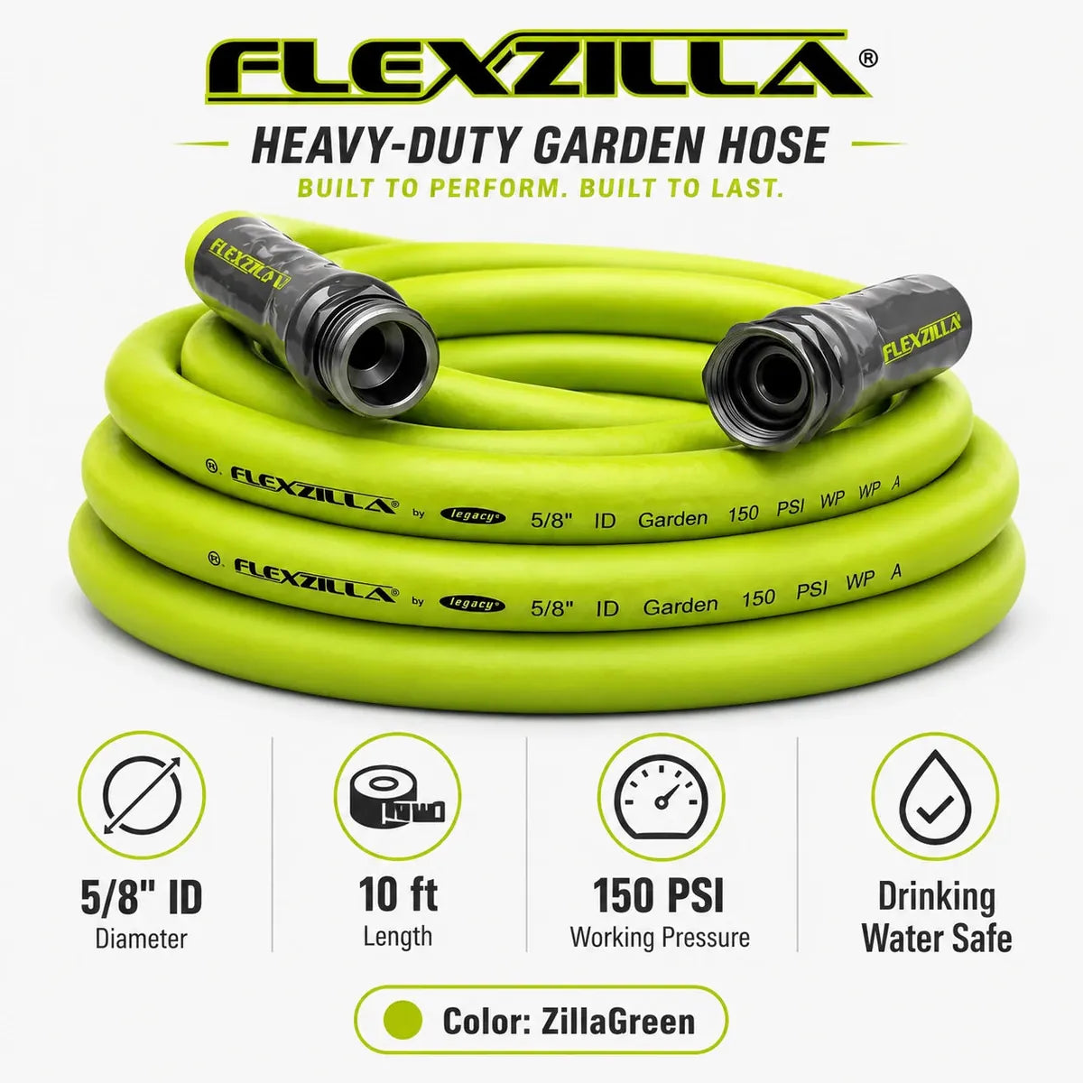 Flexzilla 5/8 x 10 ft Heavy Duty Hose marketing ad image