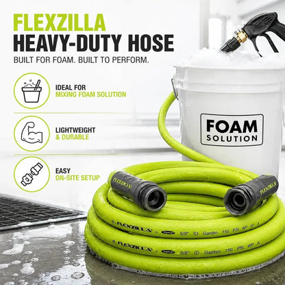 Flexzilla 5/8 x 10 ft Heavy Duty Hose use case with foam gear
