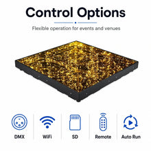 Star LED Magnetic Dance Floor control options and DMX settings display
