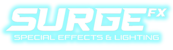 SurgeFX special effects equipment company logo for DJ and event professionals