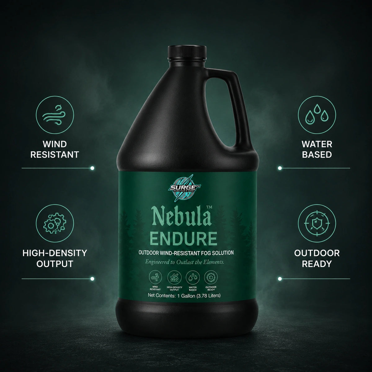 Nebula Endure outdoor wind-resistant fog solution product showcase image