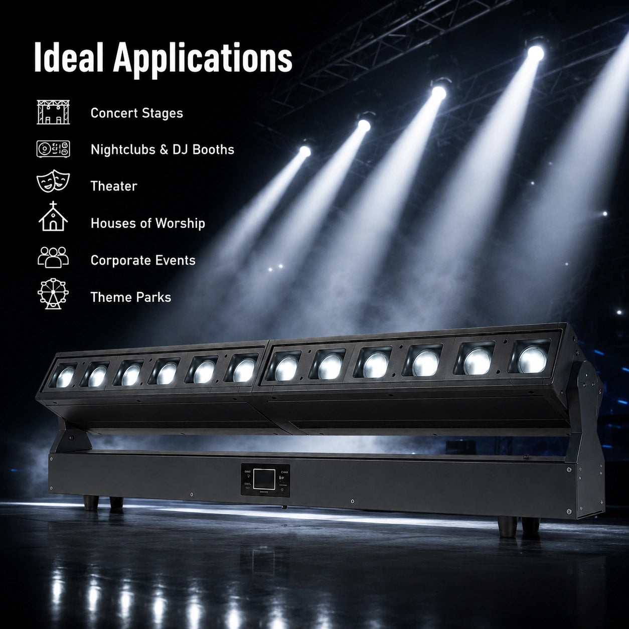 SurgeFX SF-ST1240 12x40W strip strobe moving head light dramatic stage showcase image