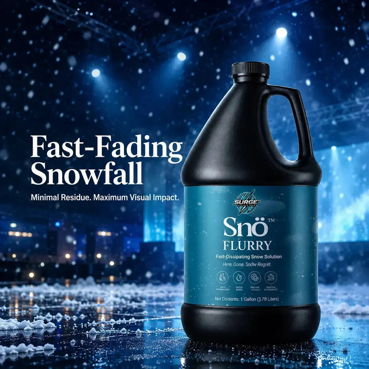 Sno-Flurry Quick Dissipating Snow Solution lifestyle stage snowfall