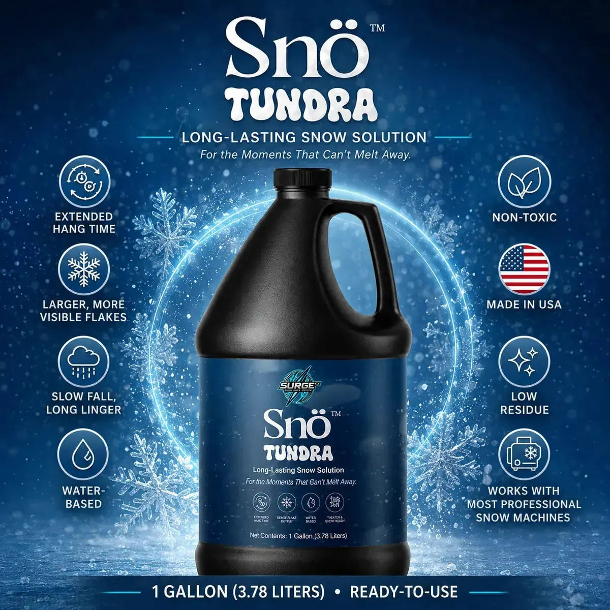 Sno Tundra Long Lasting Snow Solution promotional graphic