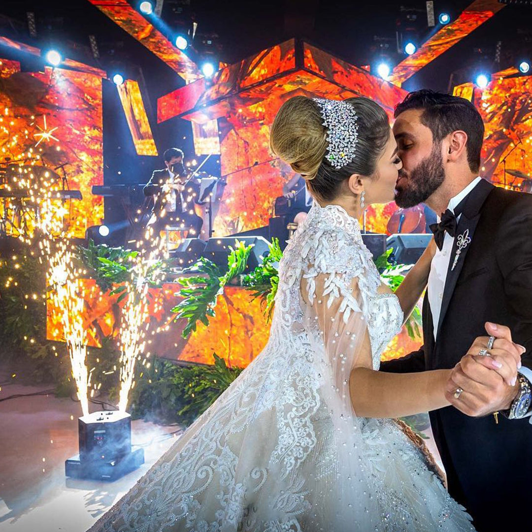 SurgeFX Sparknado – 360° Spinning Dual Nozzle Cold Spark Machine - SurgeFX