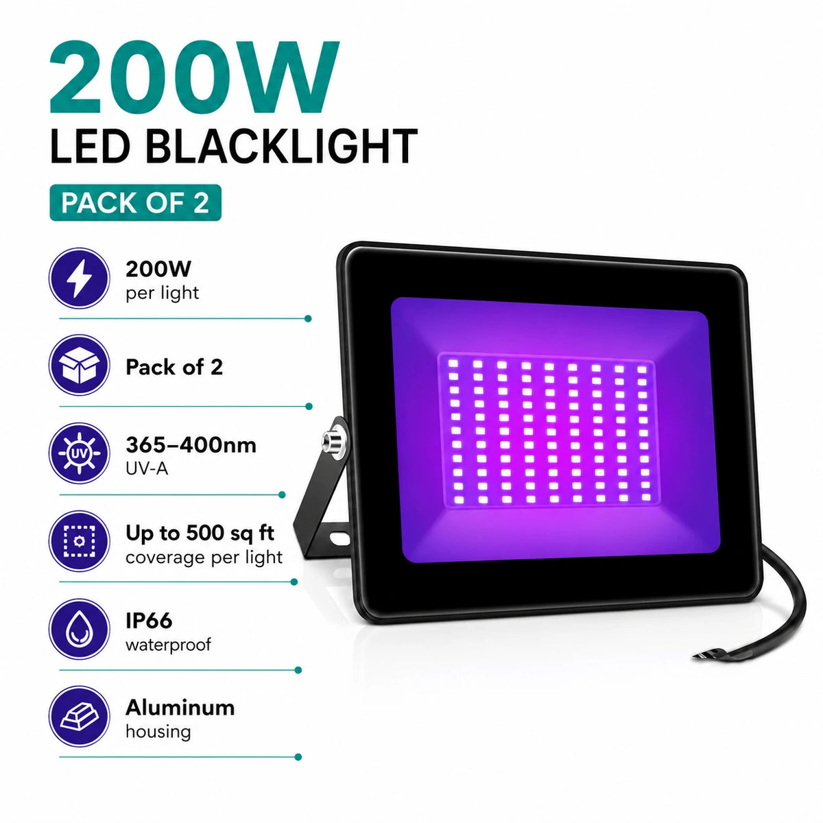200W LED Blacklight specifications - SurgeFX