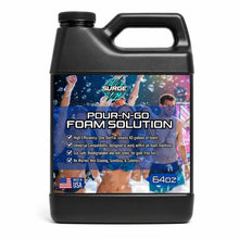 SurgeFX 64oz Pour-N-Go foam solution jug shown as the primary product image.