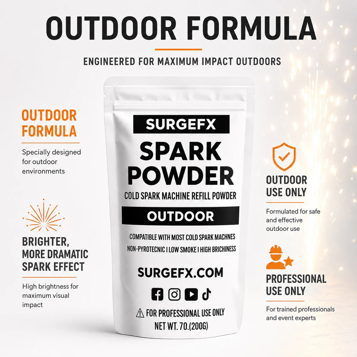 Cold Spark Powder Outdoor Edition highlighting brighter outdoor performance and professional outdoor use.