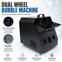 SurgeFX Cyclone bubble machine dual-wheel bubble output design.