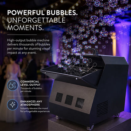 SurgeFX Cyclone bubble machine for weddings, parties, and unforgettable event moments.
