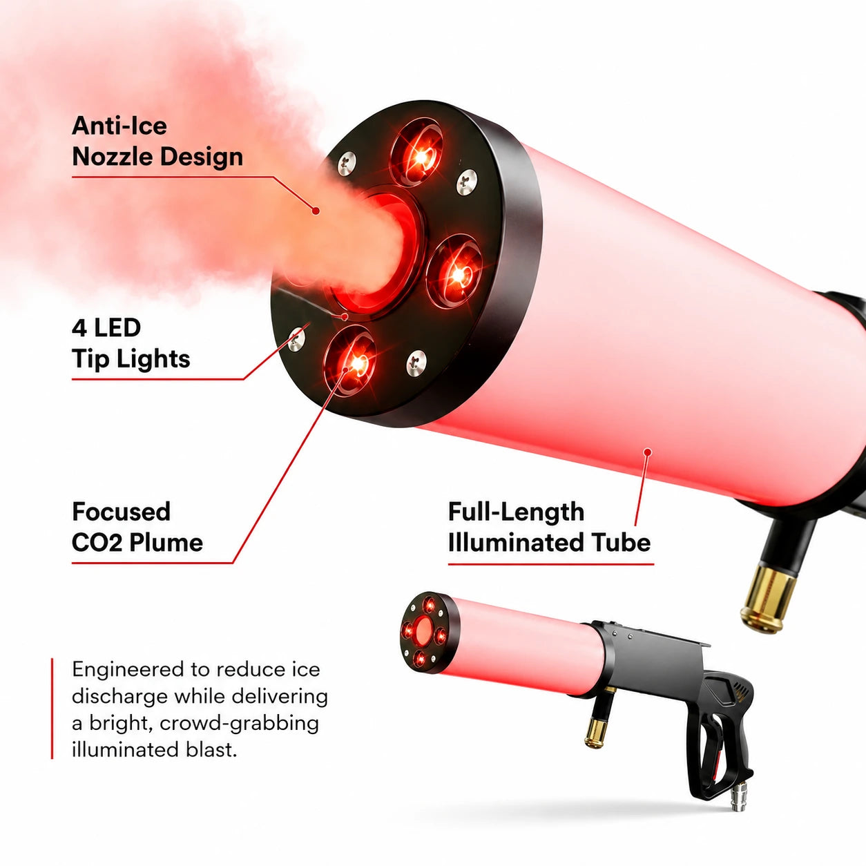 Frost Blaster Glow four LED tip anti ice nozzle