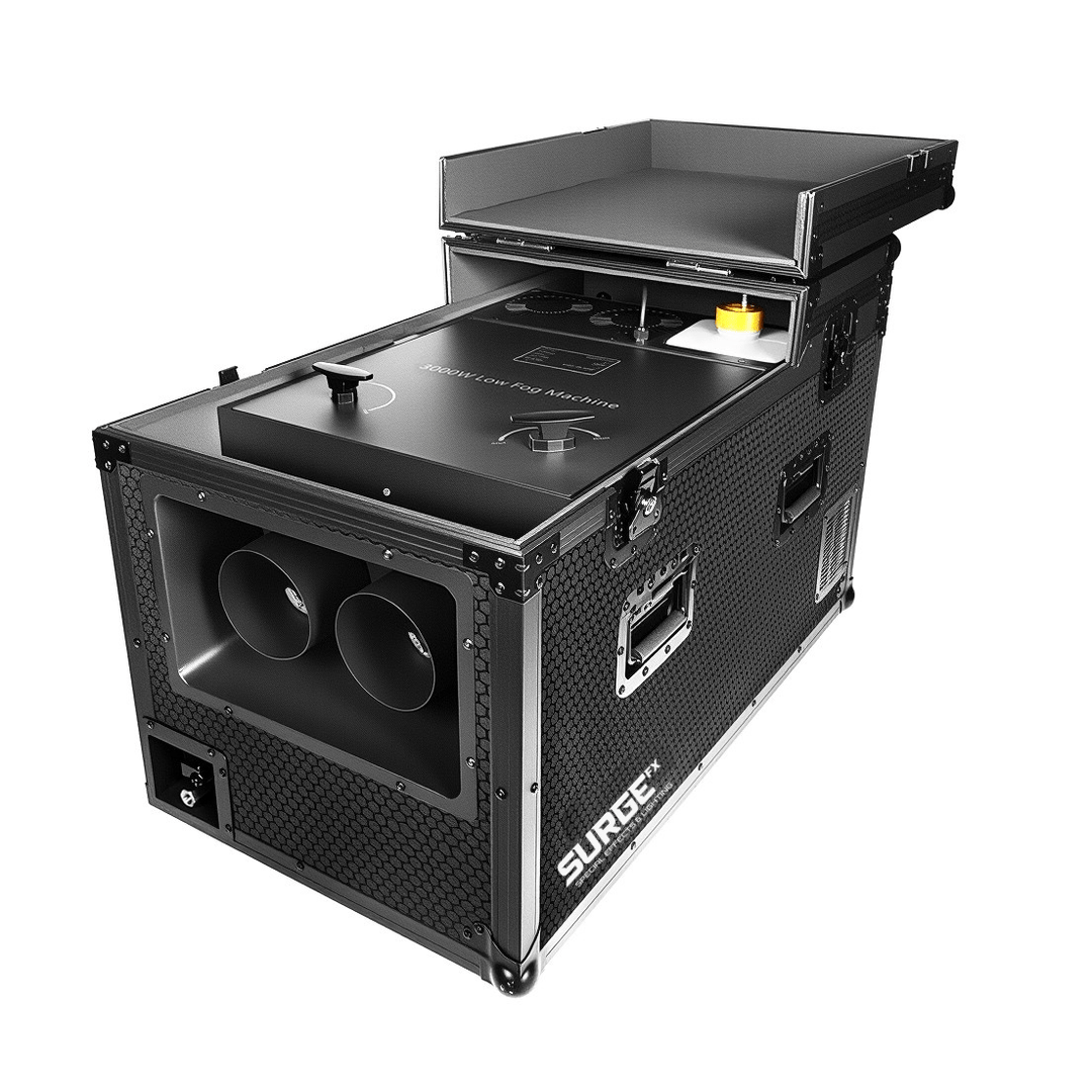 SurgeFX Hydra Dual Output Ground Fog Machine – 3000W Low - Lying Fog Effect System - SurgeFX