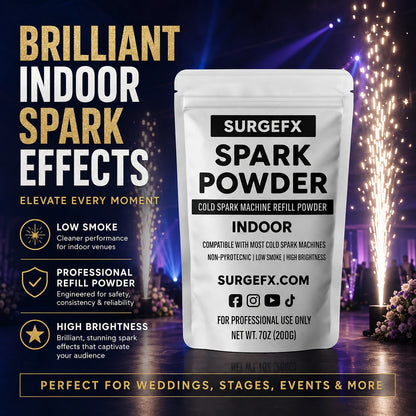 SurgeFX Indoor Cold Spark Powder event performance