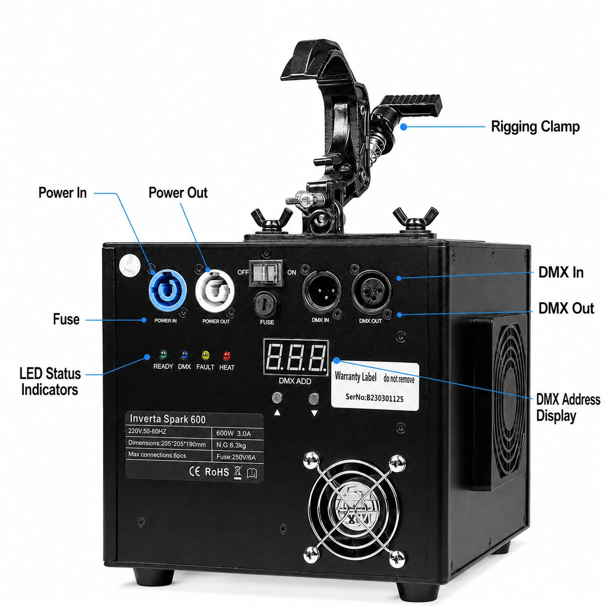 SurgeFX Inverta Spark 600 product diagram
