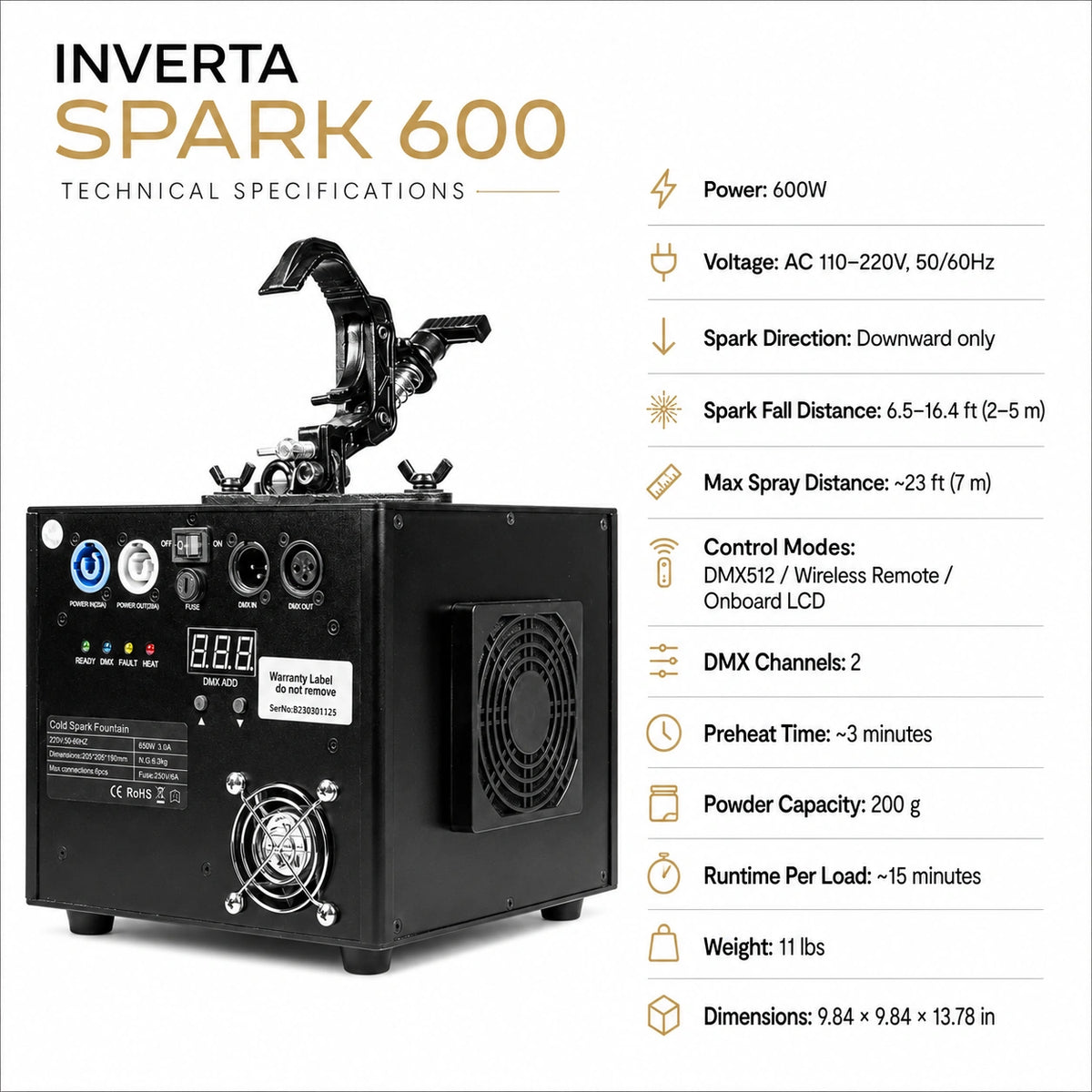 SurgeFX Inverta Spark 600 specifications