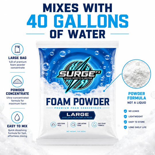 Large foam powder mixes with 40 gallons of foam solution - SurgeFX