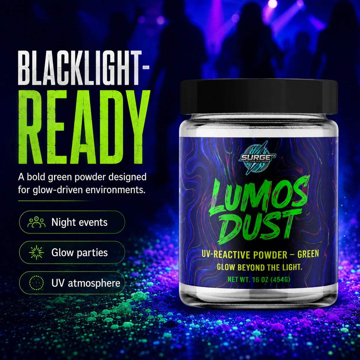 Lumos Dust - UV Glow Foam Powder - Blacklight Ready