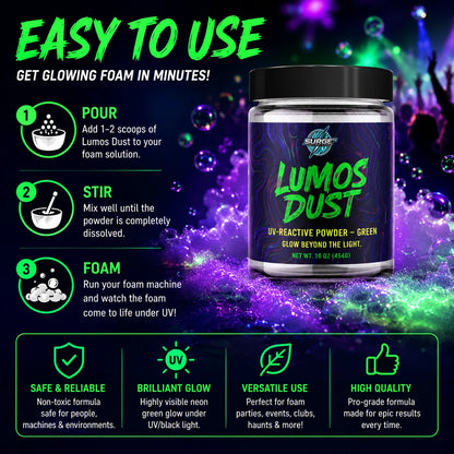 Lumos Dust - UV Glow Foam Powder - How To Use
