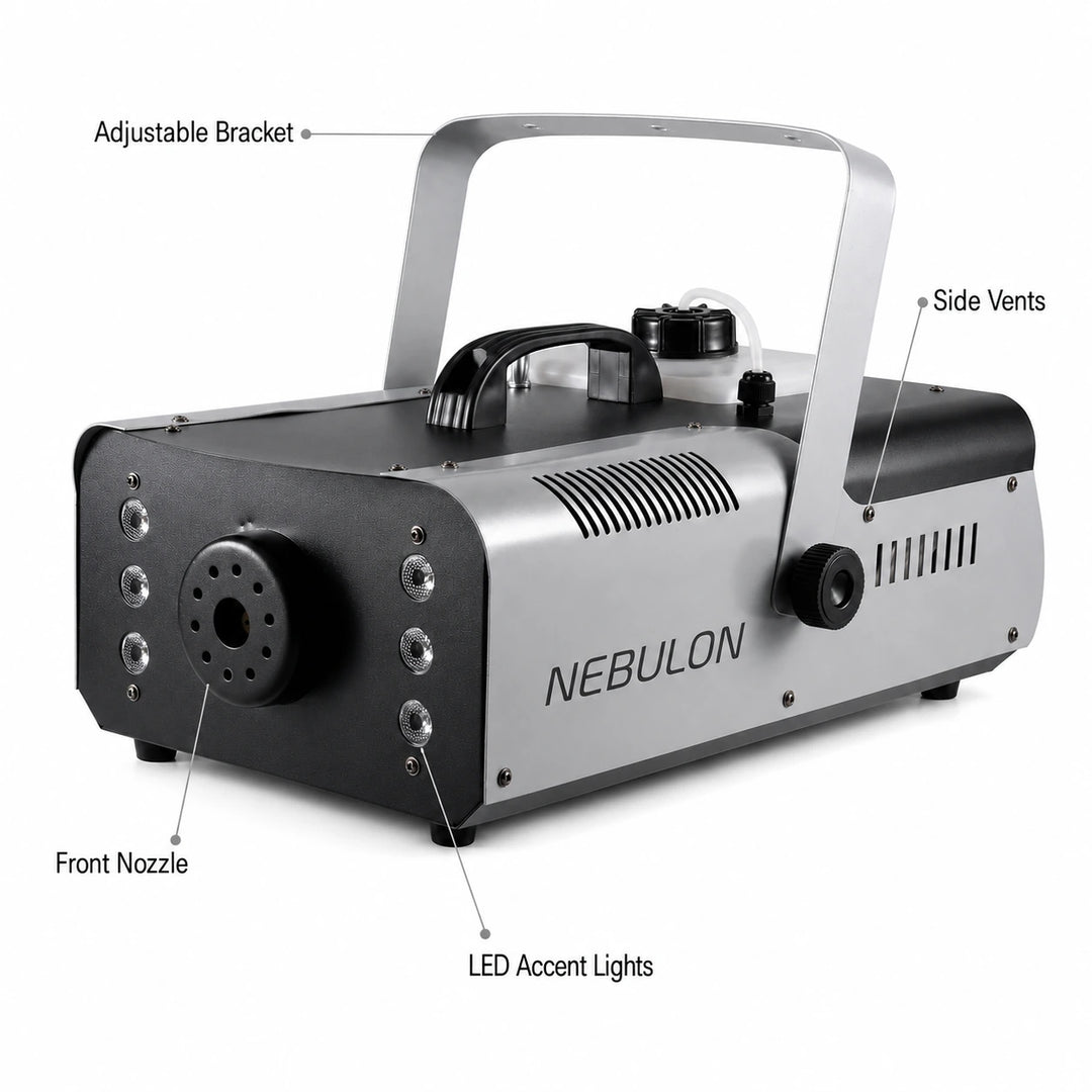 Nebulon 1500 fog machine product details for stage, party, and event atmosphere.