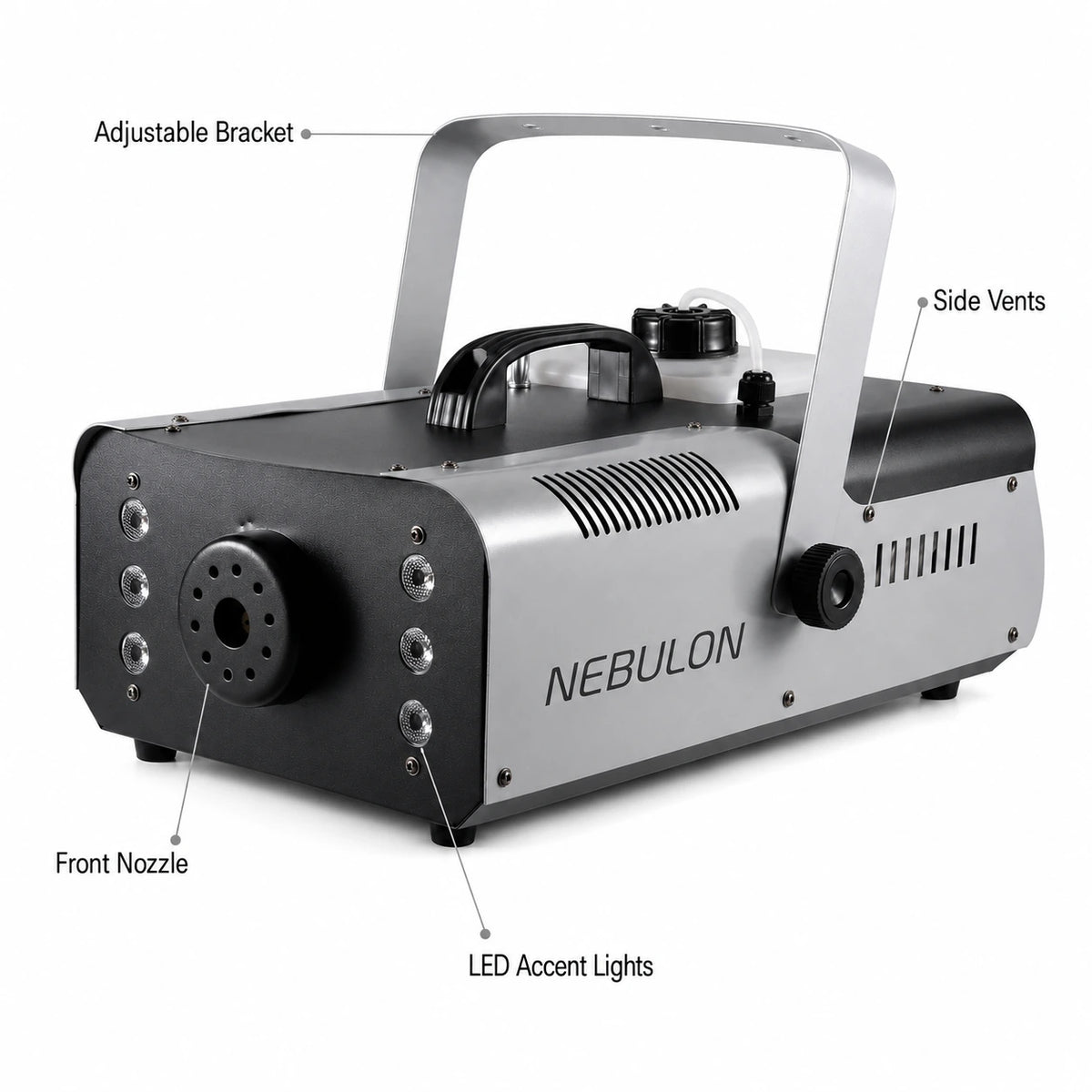 Nebulon 1500 fog machine product details for stage, party, and event atmosphere.