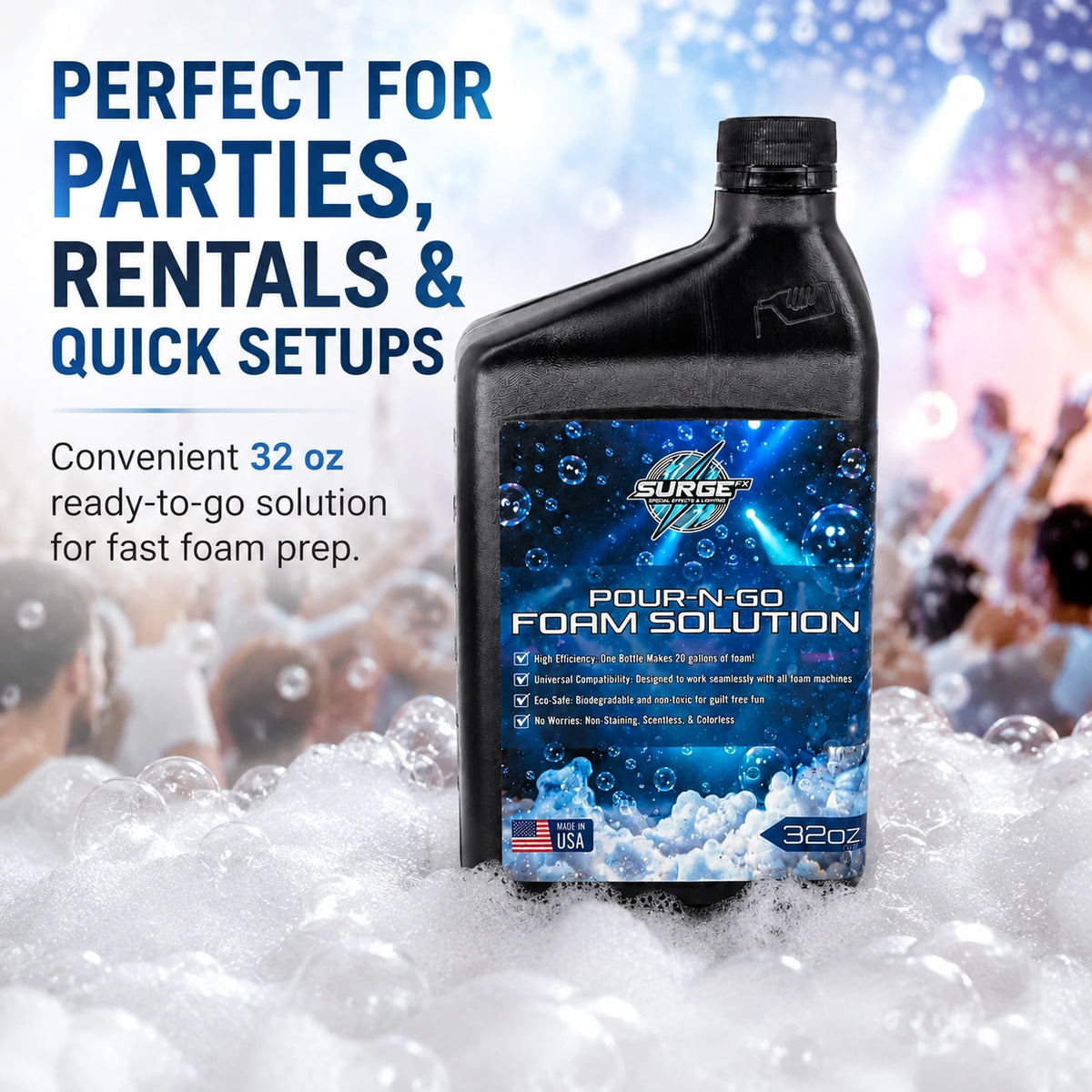 32oz Foam Solution – Pour & Go - Parties Rentals Quick Setups