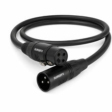 SurgeFX Pro DMX Cable 3-pin XLR cable with male and female connectors on a clean white background
