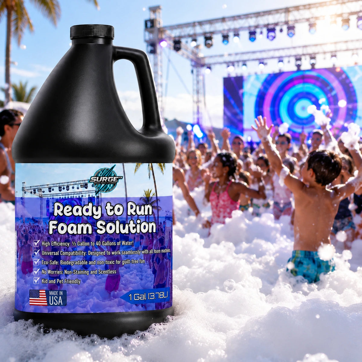 SurgeFX Ready to Run Foam Solution 1 Gallon lifestyle foam party